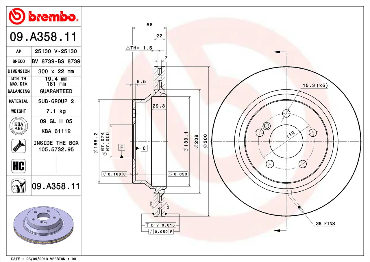 Mercedes E Serisi W211 E 200 NGT Arka Fren Diski Havalandırmalı | BREMBO 09A35811