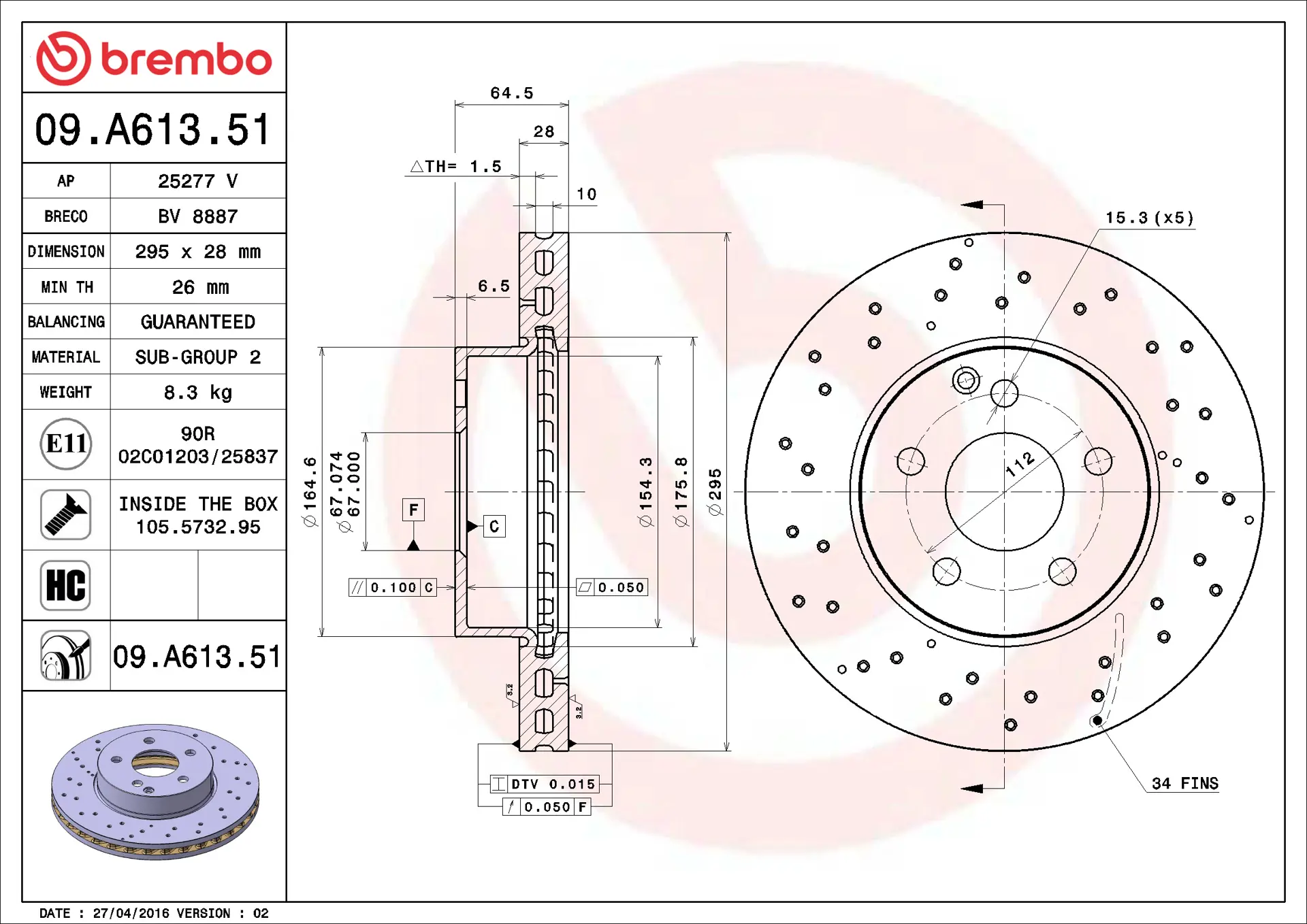 Mercedes C Serisi W204 C 200 CGI Ön Fren Diski Havalandırmalı | BREMBO 09A61351