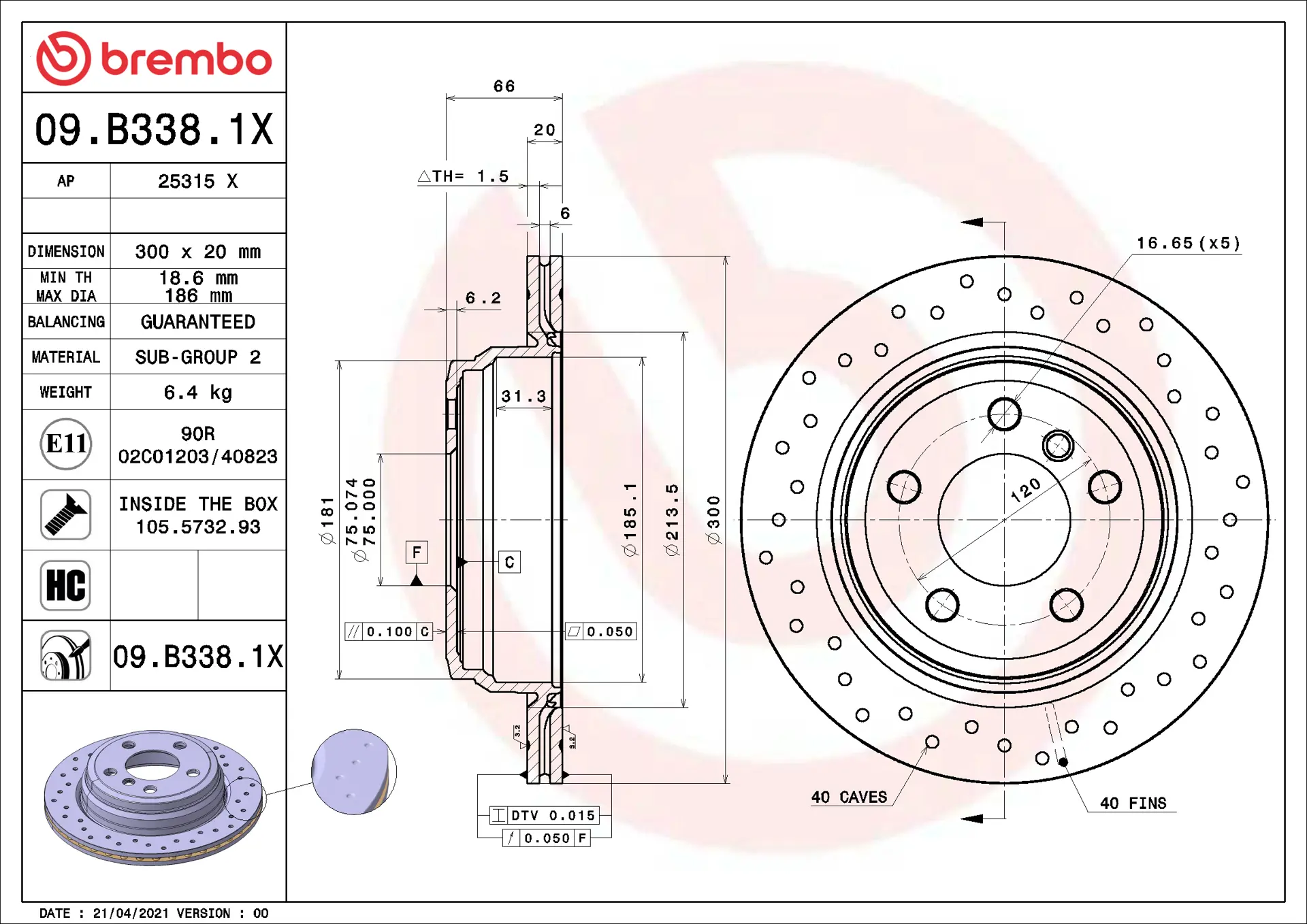BMW 3 Serisi F80 330 e Arka Fren Diski Havalandırmalı | BREMBO 09B3381X