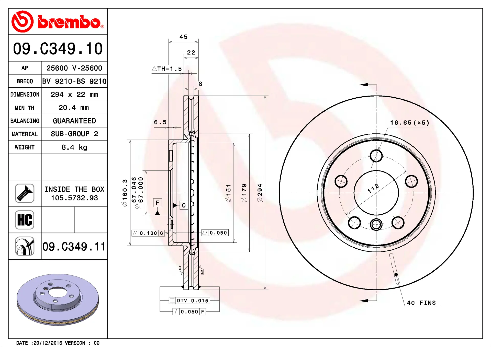 BMW 2 Serisi F45 Active Tourer 218 d Ön Fren Diski Havalandırmalı | BREMBO 09C34911