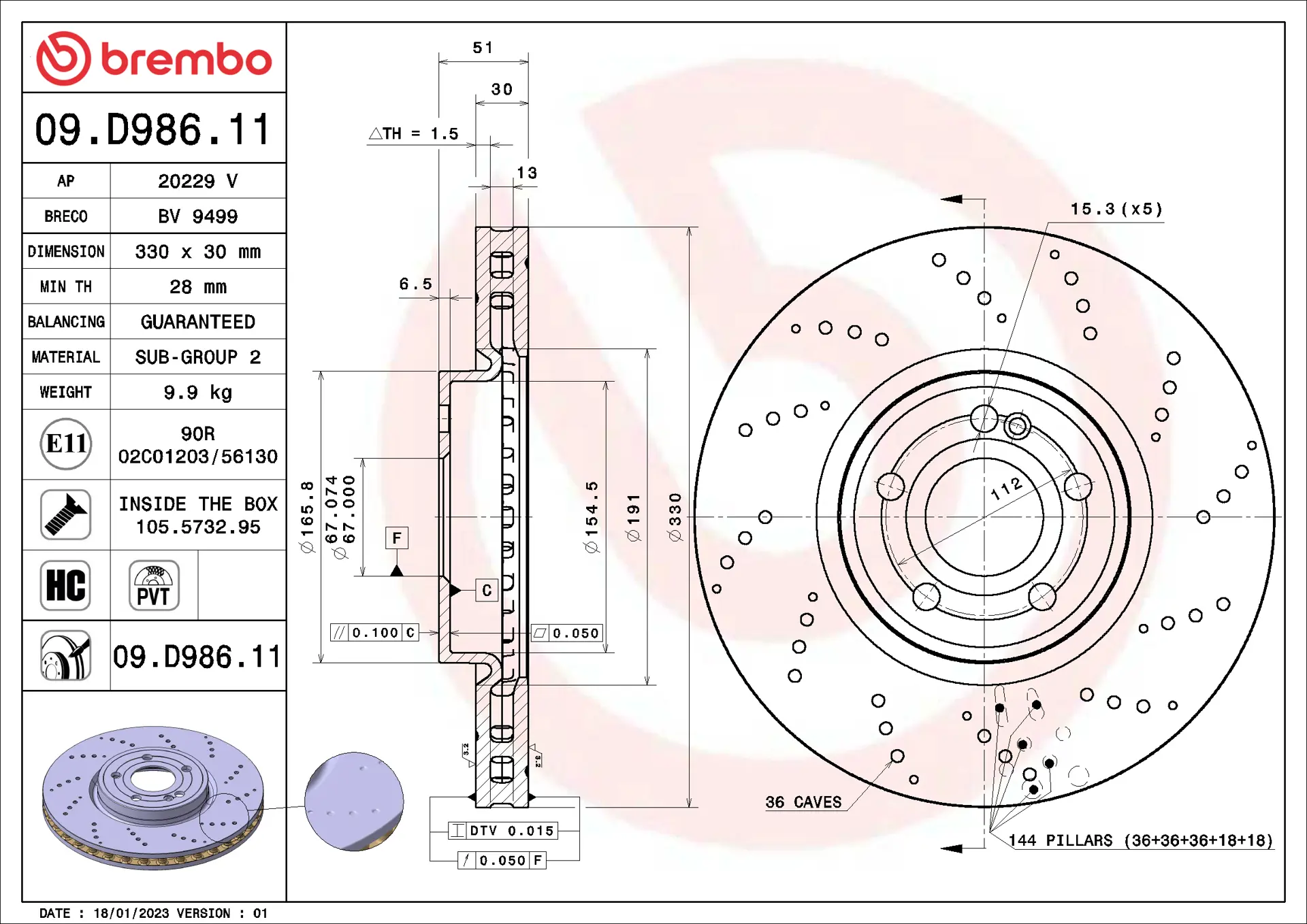 Mercedes A Serisi W177 A 200 Ön Fren Diski Havalandırmalı | BREMBO 09D98611