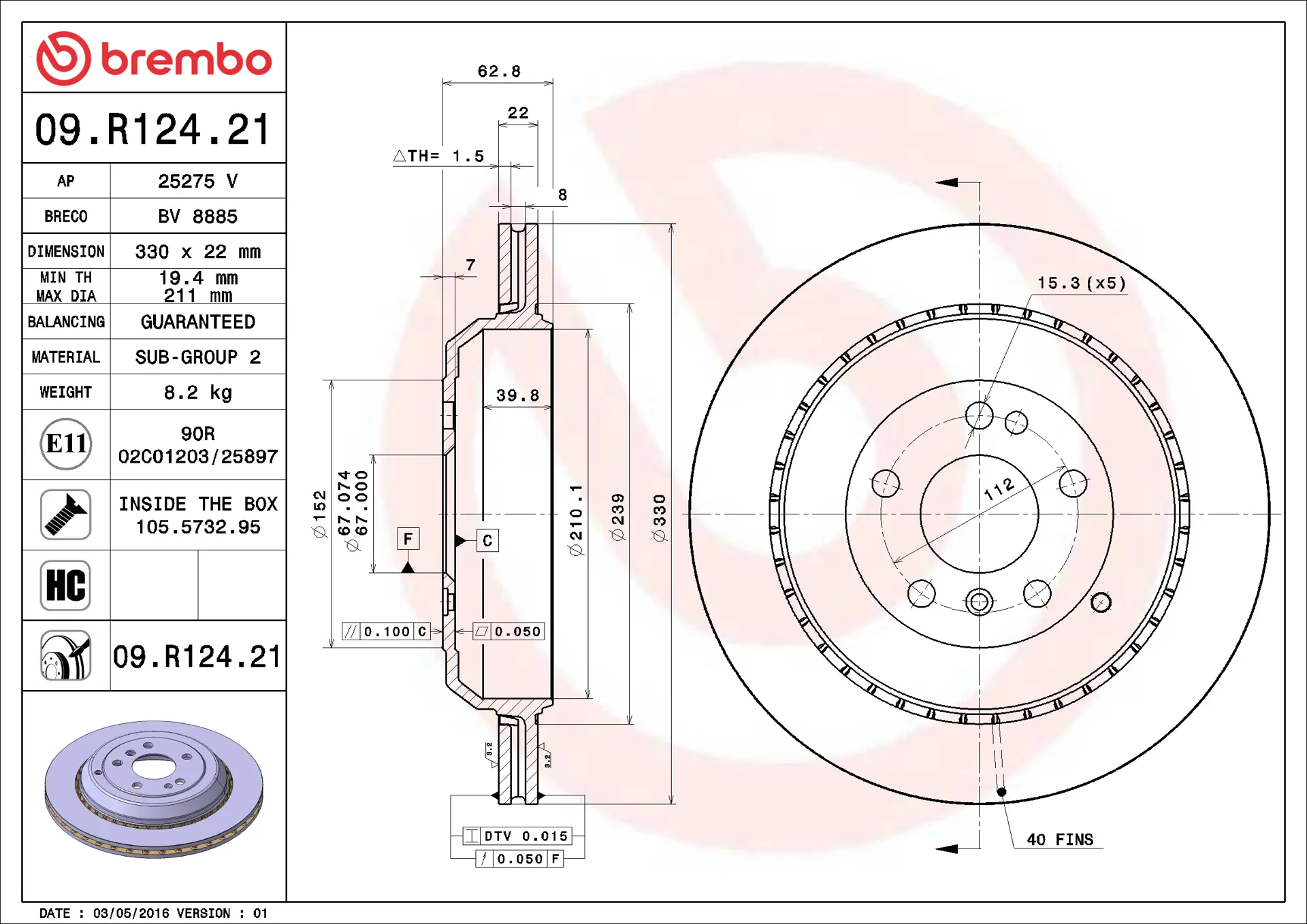 Mercedes ML Serisi W164 ML 450 CDI 4-matic Arka Fren Diski Havalandırmalı | BREMBO 09R12421