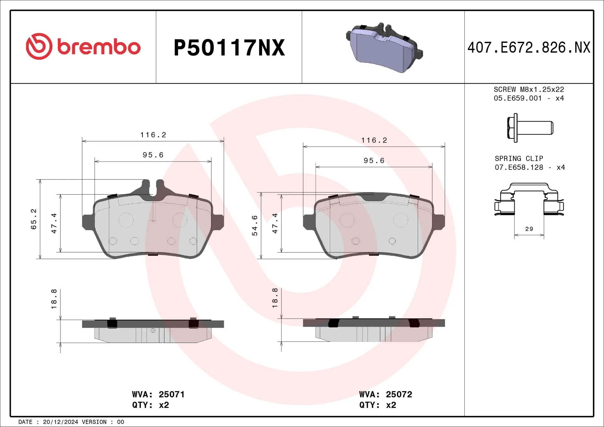 Mercedes S Serisi W222 S 500 Arka Fren Balatası Seramik | BREMBO P50117NX
