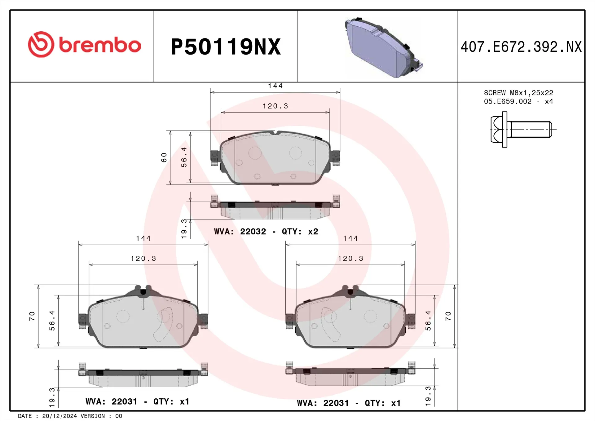 Mercedes C Serisi W205 C 180 BlueTEC / d Ön Fren Balatası Seramik | BREMBO P50119NX