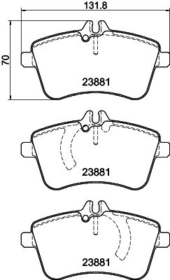 Mercedes A Serisi W169 Fren Balatası Arka | HELLA 8DB 355 010-331