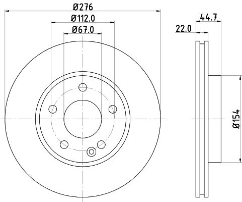 Mercedes B Serisi W245 Fren Diski Havalı Ön | HELLA 8DD 355 111-061