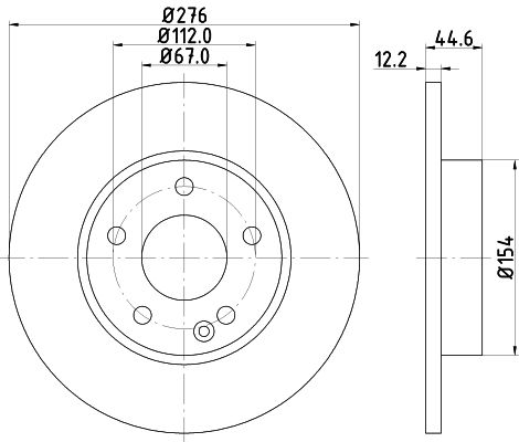 Mercedes A Serisi W169 Fren Diski Havasız Arka | HELLA 8DD 355 128-261