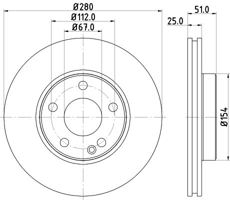 Mercedes B Serisi W246 Fren Diski Havalı Ön | HELLA 8DD 355 119-601