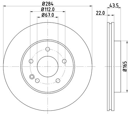 Mercedes C Serisi W202 Fren Diski Havalı Ön | HELLA 8DD 355 102-971