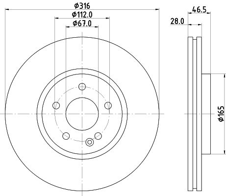 Mercedes C Serisi W202 Fren Diski Havalı Ön | HELLA 8DD 355 104-341