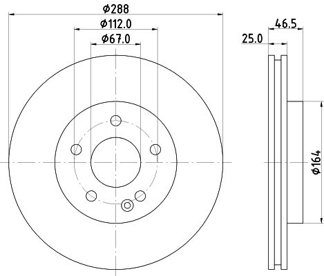 Mercedes E Serisi W210 Fren Diski Havalı Ön | HELLA 8DD 355 125-541