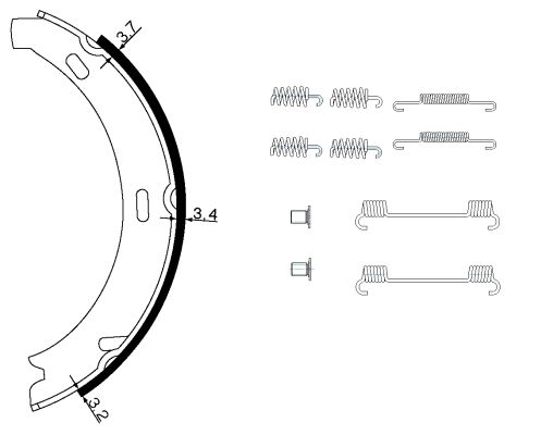 Mercedes C Serisi W203 El Freni Pabuç Seti | HELLA 8DA 355 050-431