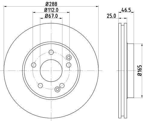 Mercedes C Serisi W203 Fren Diski Havalı Ön | HELLA 8DD 355 127-551