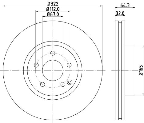 Mercedes C Serisi W204 Fren Diski Havalı Ön | HELLA 8DD 355 129-521