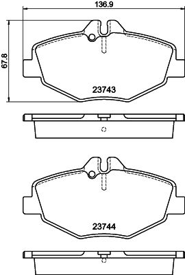 Mercedes E Serisi W211 Fren Balatası Arka | HELLA 8DB 355 018-731