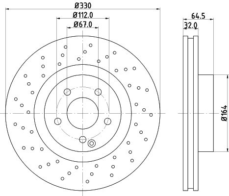 Mercedes E Serisi W211 Fren Diski Havalı Ön | HELLA 8DD 355 127-951