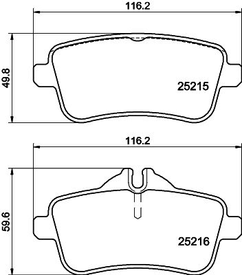 Mercedes GL Serisi W166 Fren Balatası Arka | HELLA 8DB 355 019-741