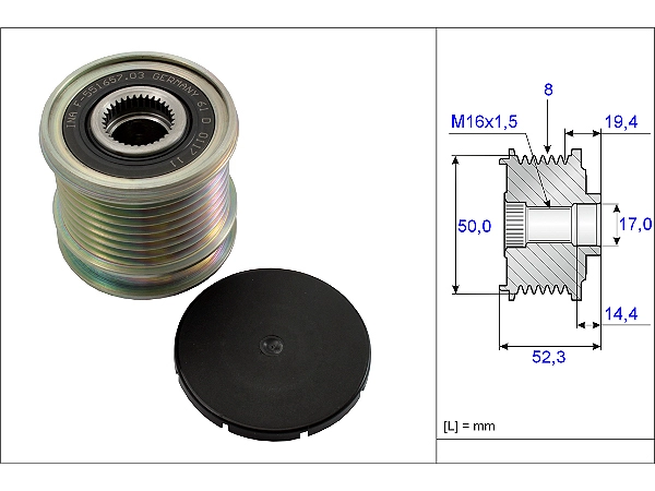 Mercedes GL Serisi W164 GL 350 CDI 4-matic Alternatör Kasnağı | INA 535 0111 10