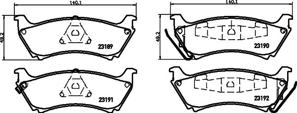 Mercedes ML Serisi W163 Fren Balatası Arka | HELLA 8DB 355 008-671