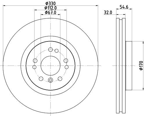 Mercedes ML Serisi W164 Fren Diski Havalı Ön | HELLA 8DD 355 113-171