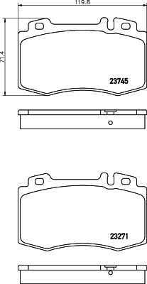 Mercedes C Serisi W203 Fren Balatası Arka | HELLA 8DB 355 010-101