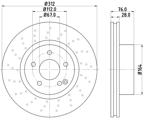 Mercedes S Serisi W220 Fren Diski Havalı Ön | HELLA 8DD 355 106-871