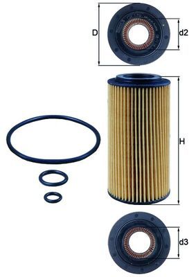 Mercedes C Serisi W203 C 270 CDI OM612 Yağ Filtresi | MAHLE OX 179D