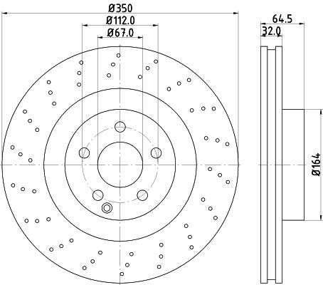 Mercedes E Serisi W211 Fren Diski Havalı Ön | HELLA 8DD 355 115-401