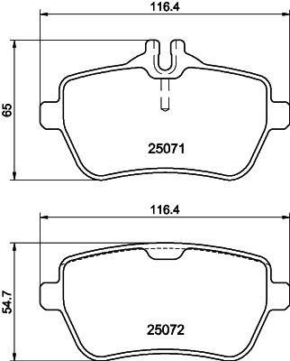 Mercedes S Serisi W222 Fren Balatası Arka | HELLA 8DB 355 021-511