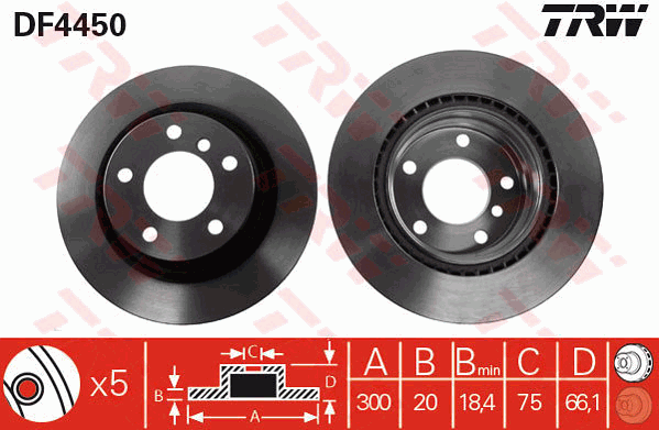 BMW 3 Serisi E90 316 d N47 Arka Fren Diski | TRW DF4450