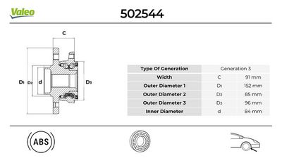 Mercedes Sprinter W906 Ön Teker Rulmanı Seti | VALEO 502544