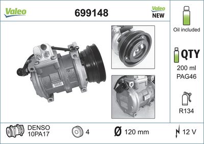 BMW 3 Serisi E36 M42 Klima Kompresörü | VALEO 699148