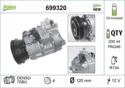 BMW 5 Serisi E39 M51 Klima Kompresörü | VALEO 699320