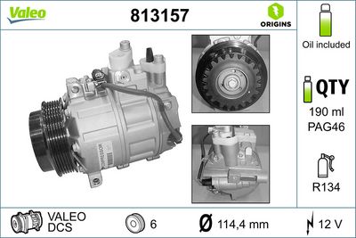 Mercedes C Serisi W203 OM646 Klima Kompresörü | VALEO 813157